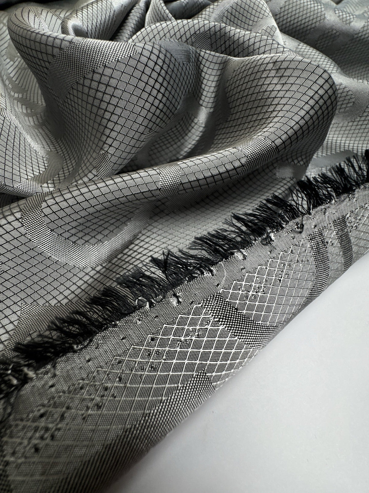 Viscose Cupro Blend Graphic Gray Lining