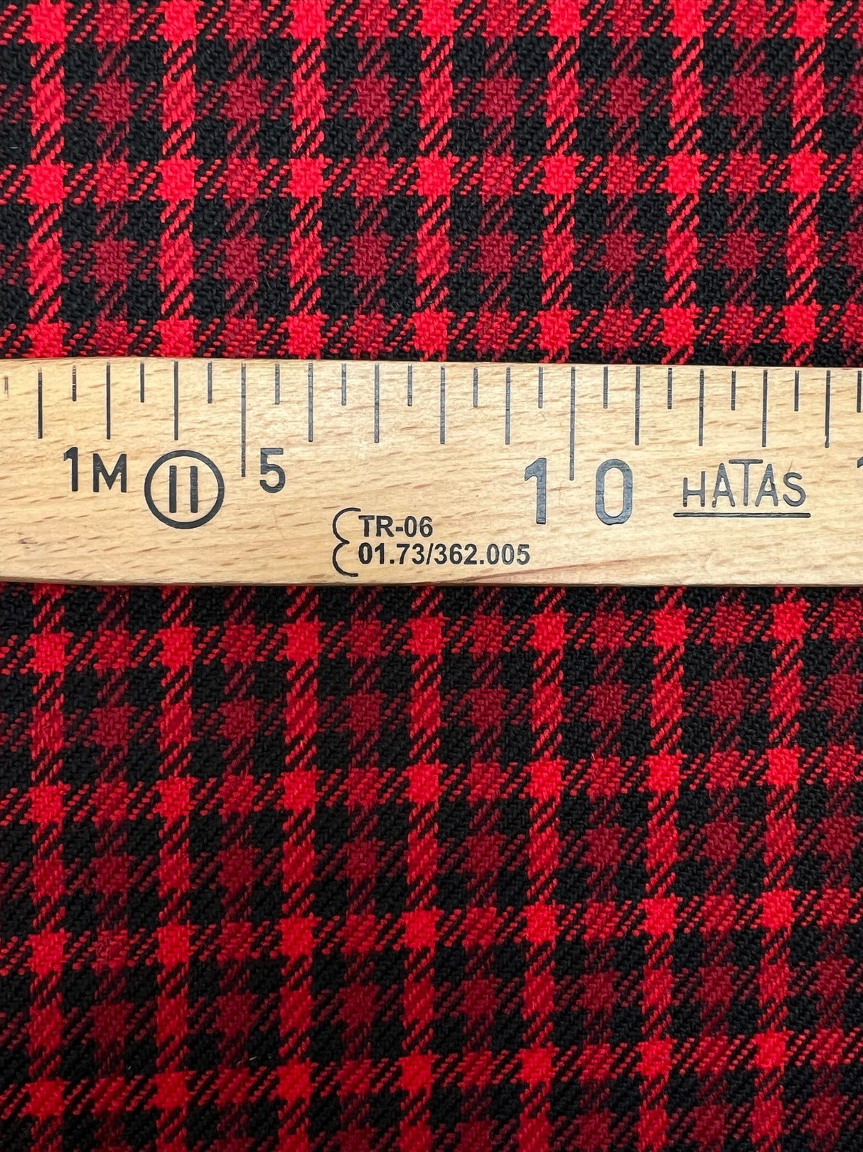 Wool Tweed Checked Red Black