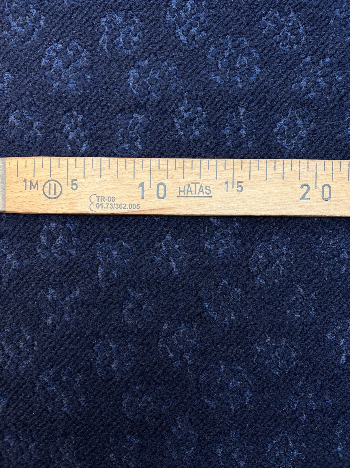 Wool Silk Double Weave Blue Abstract Fabric