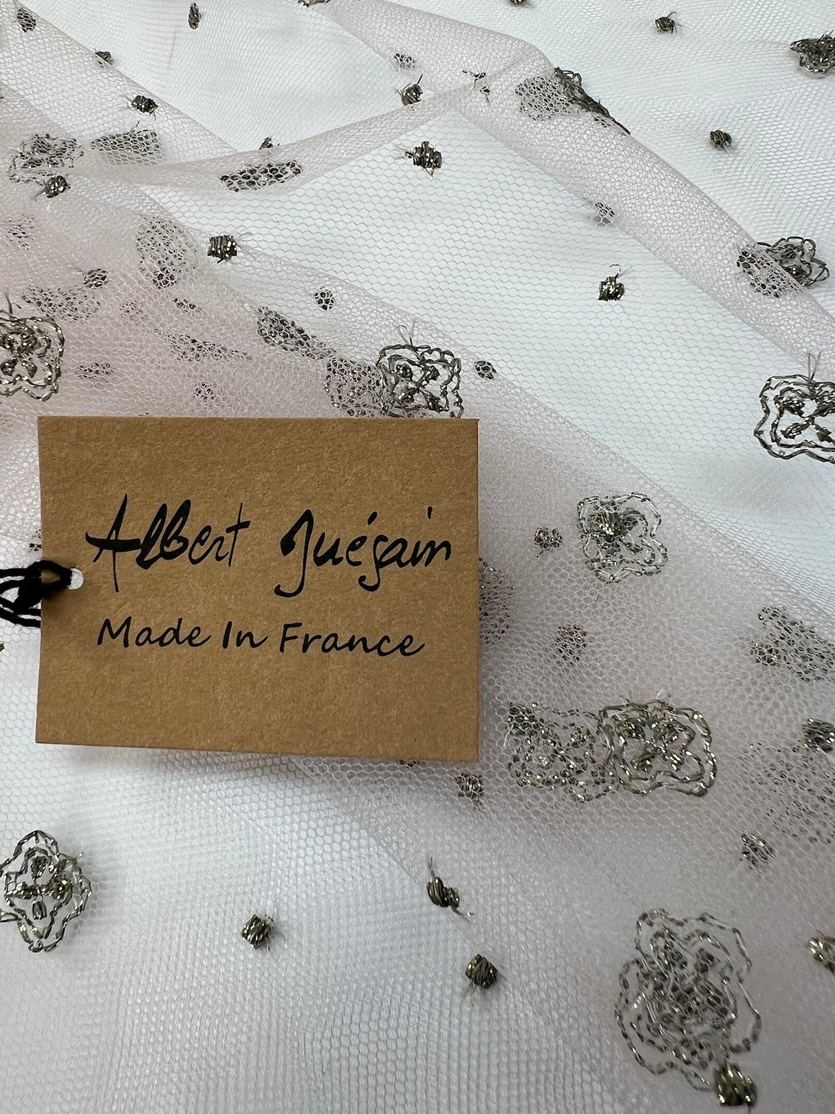 Lace Embroidered Golden Pink