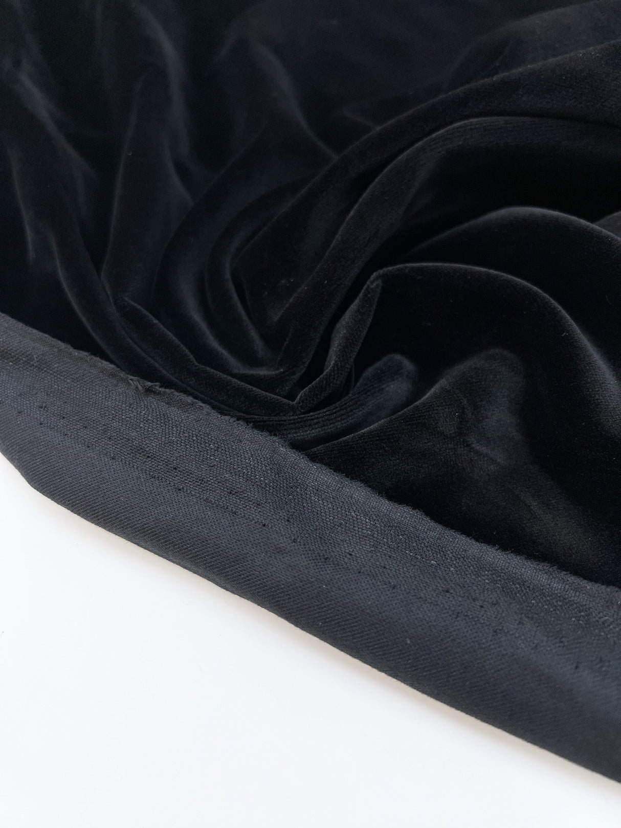 Black Viscose Cotton Velvet
