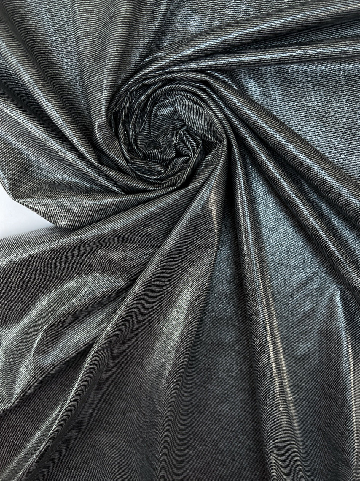 Polyester Cotton Polyurethane Knitted Gray Stripe