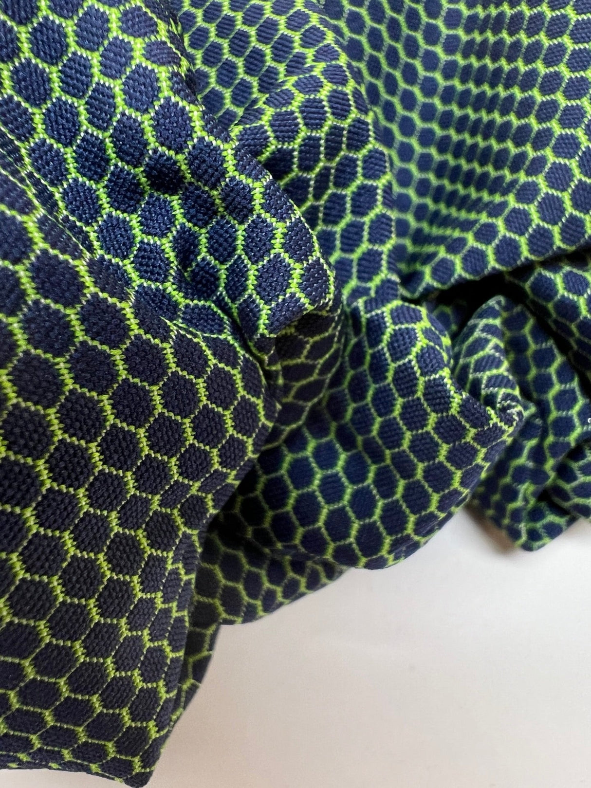 Polyester Jacquard Geometric Green Blue