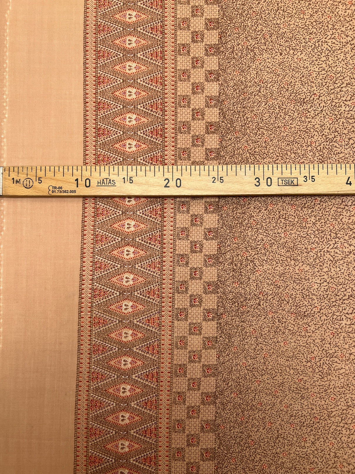 Printed Wool Staple Fabric Brown Beige