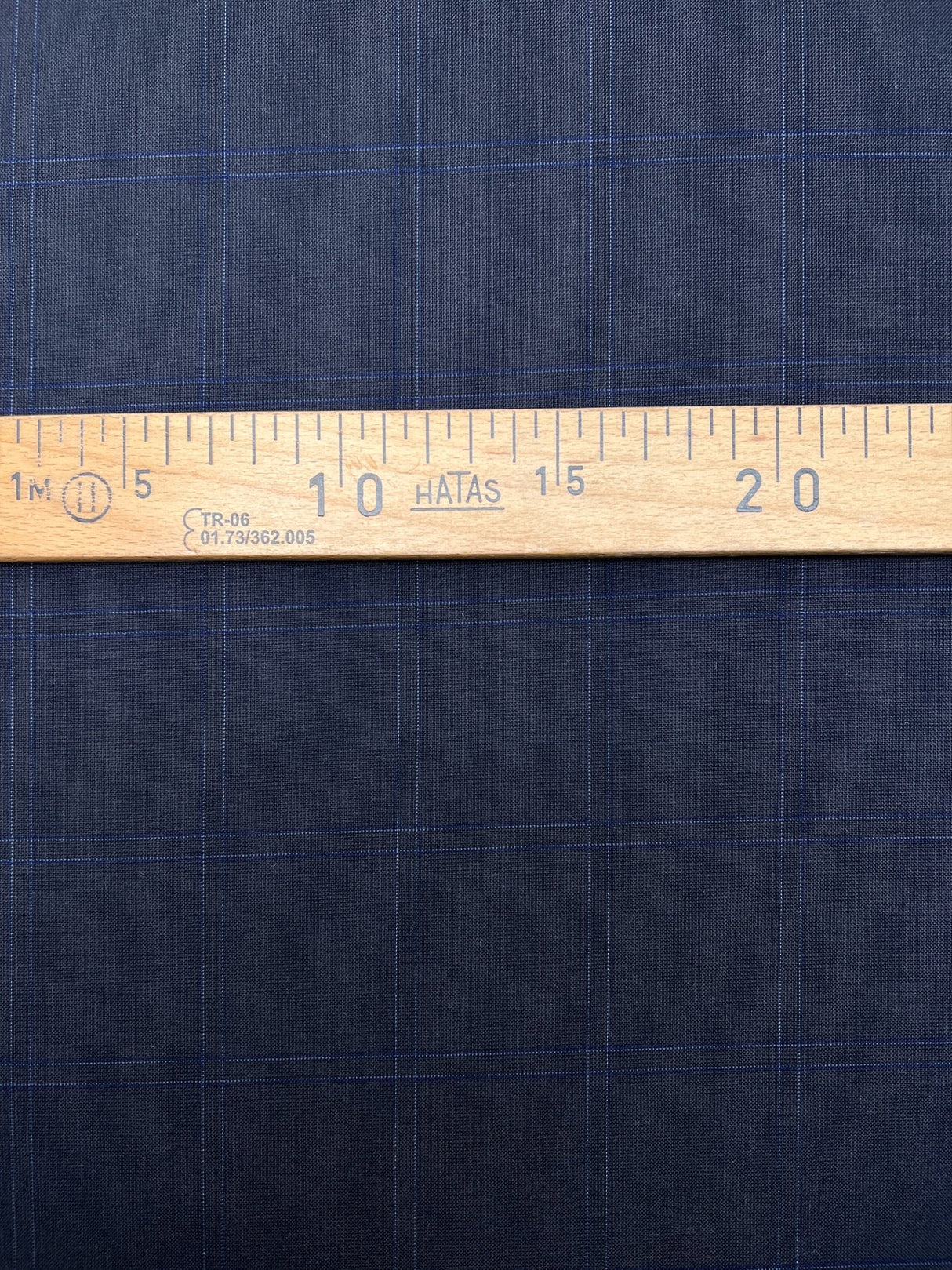 Polyester Elastane Checked Blue Suit Fabric