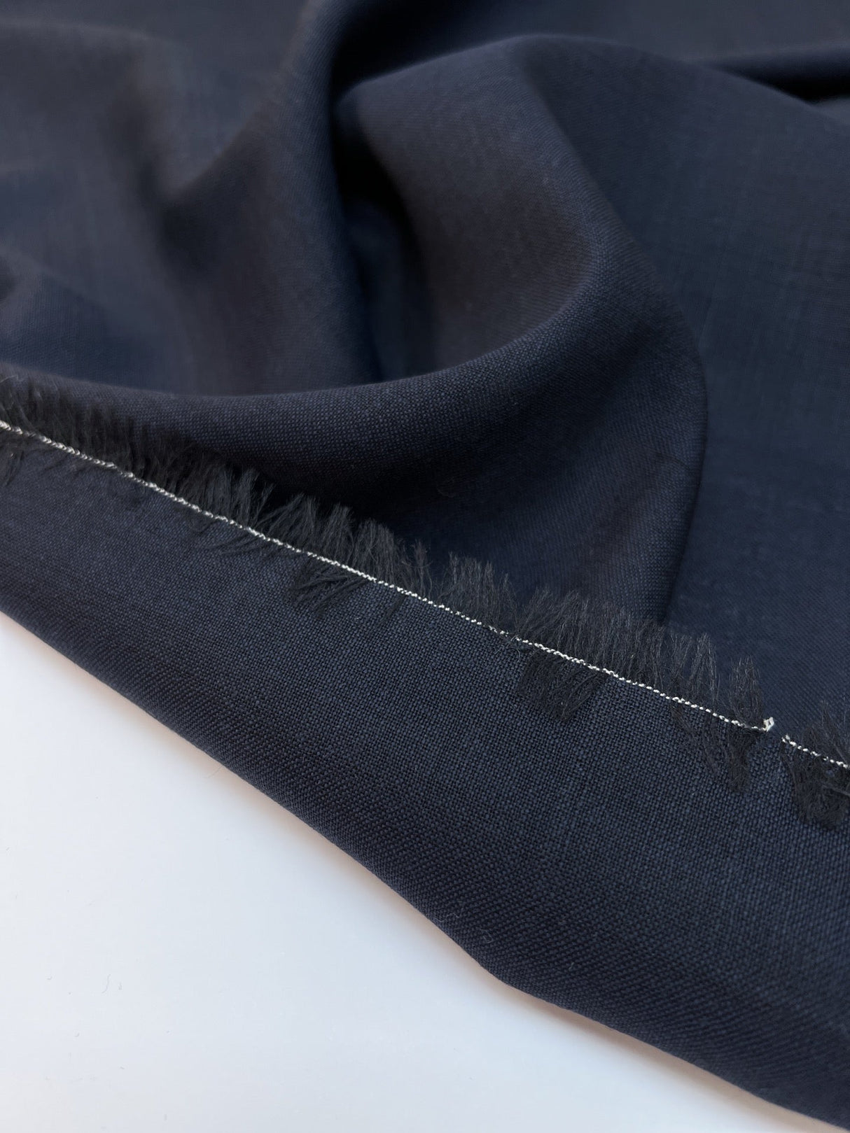 Italian Blue Black Wool Fabric