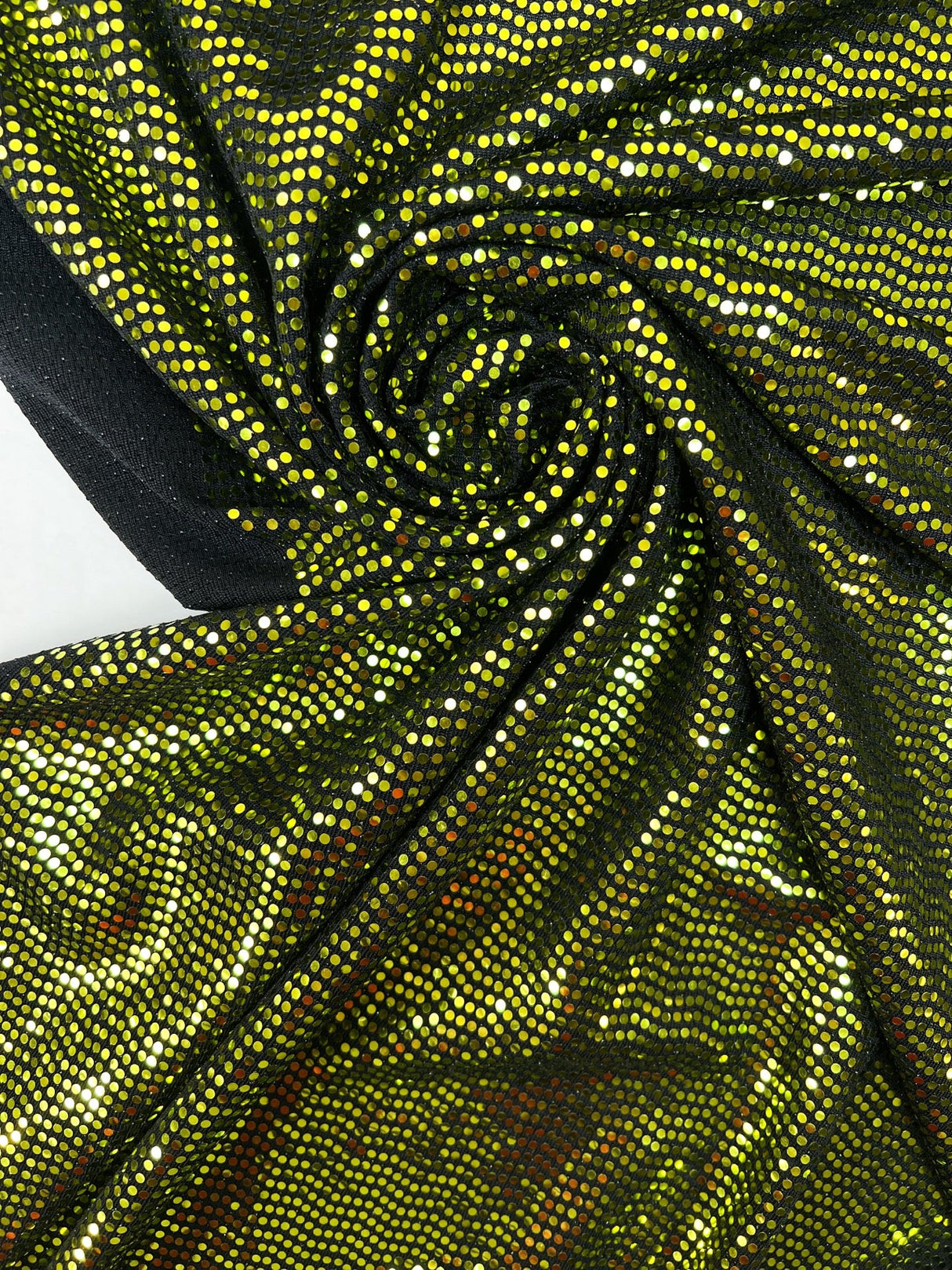 Golden Green Lurex Knitted Fabric