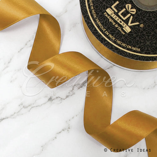 1 1/2" Double Face Satin-25 Yds (Antique Gold)