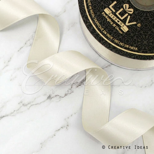 1 1/2" Double Face Satin-25 Yds (Antique White)