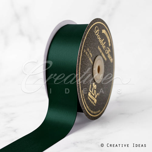 1 1/2" Double Face Satin-25 Yds (Hunter Green)