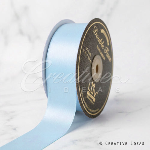 1 1/2" Double Face Satin-25 Yds (Light Blue)