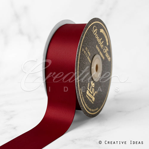 1 1/2" Double Face Satin-25 Yds (Scarlet Red)
