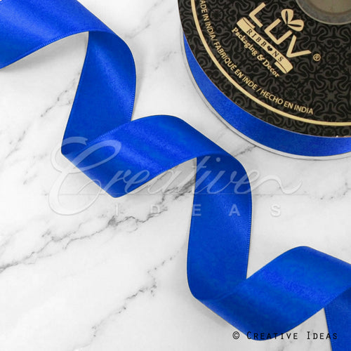 1 1/2" Double Face Satin-25 Yds (Vibrant Blue)