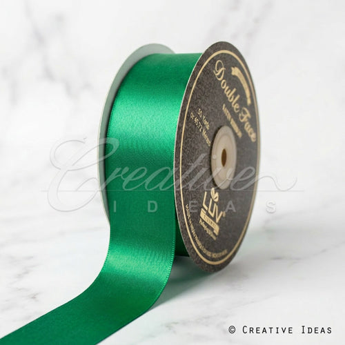 1 1/2" Double Face Satin-25 Yds (Vibrant Green)