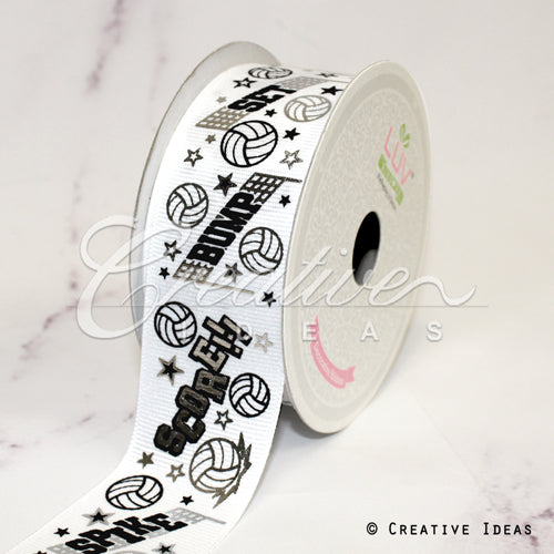 1 1/2" Grosgrain Bump Set Spike! Ribbon-21 Feet (White)