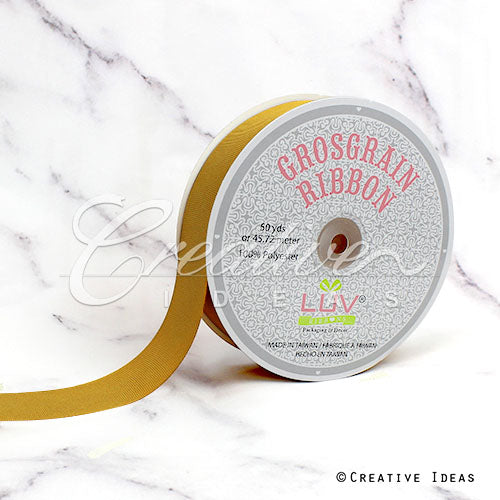 1 1/2" Grosgrain Ribbon - 50 Yards (Antique Gold)