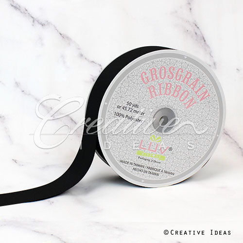 1 1/2" Grosgrain Ribbon - 50 Yards (Black)