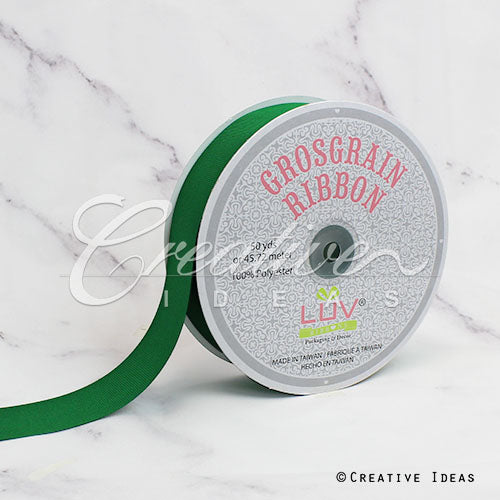 1 1/2" Grosgrain Ribbon - 50 Yards (Emerald Green)