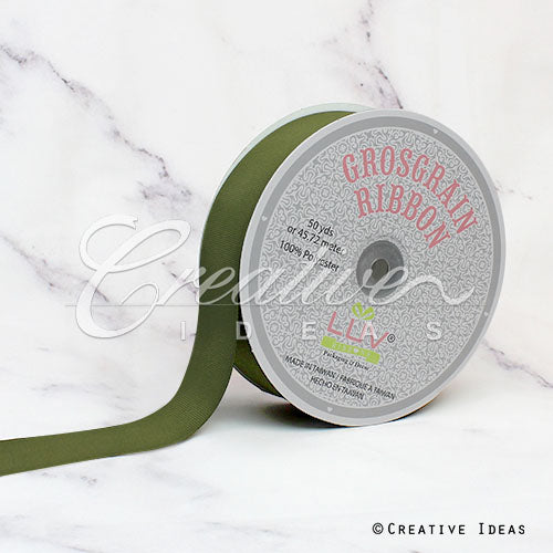 1 1/2" Grosgrain Ribbon - 50 Yards (Moss Green)