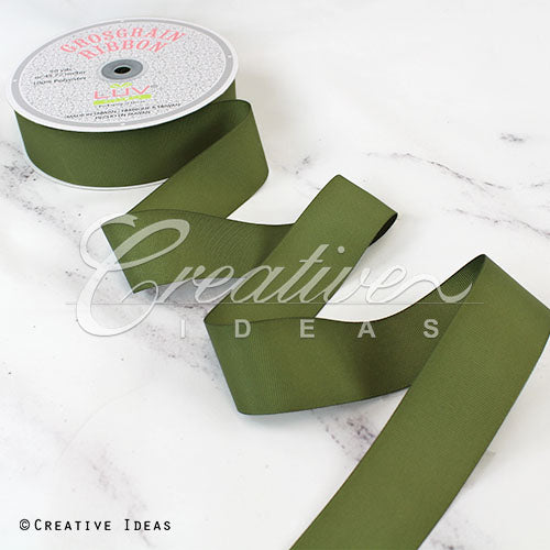 1 1/2" Grosgrain Ribbon - 50 Yards (Moss Green)