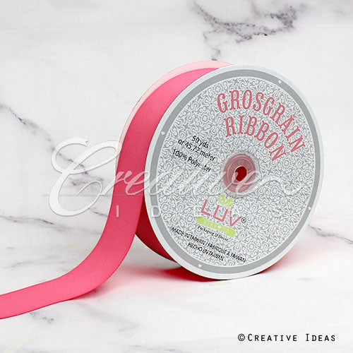 1 1/2" Grosgrain Ribbon - 50 Yards (Neon Pink)