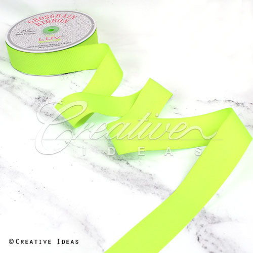 1 1/2" Grosgrain Ribbon - 50 Yards (Neon Yellow)
