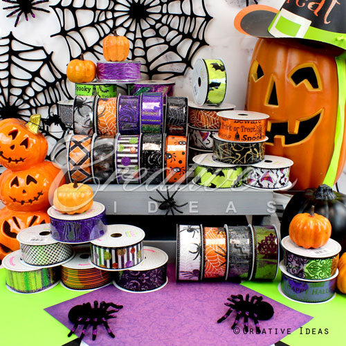 1 1/2" Happy Halloween Ribbons Assorted-10 Yds (Assorted)