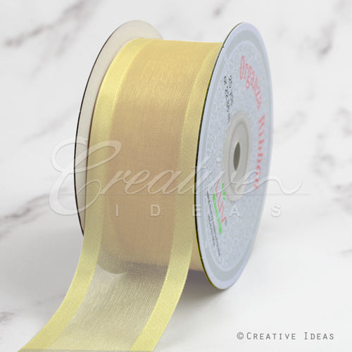 1 1/2" Organza With Satin Edge Ribbon - 25 Yards (Baby Maize)