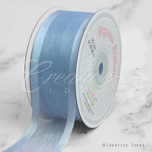 1 1/2" Organza With Satin Edge Ribbon - 25 Yards (Light Blue)