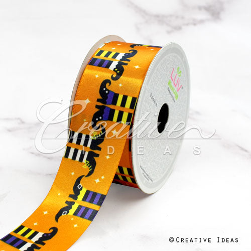 1 1/2" Satin Witches Ribbon-10 Yds (Orange)