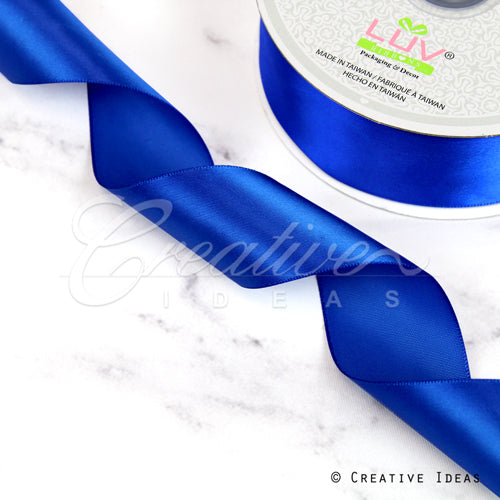 1 1/2" Single Face Satin-50 Yds (Vibrant Blue)