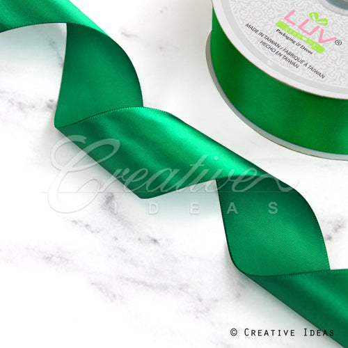 1 1/2" Single Face Satin-50 Yds (Vibrant Green)