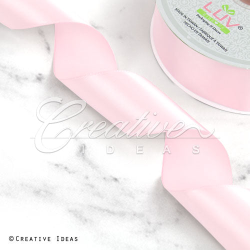 1 1/2" Single Face Satin-50 Yds (Frost Pink)