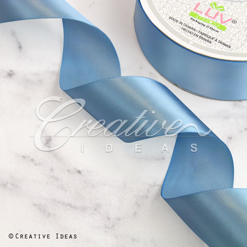 1 1/2" Single Face Satin Ribbon - 50 Yards (Antique Blue)