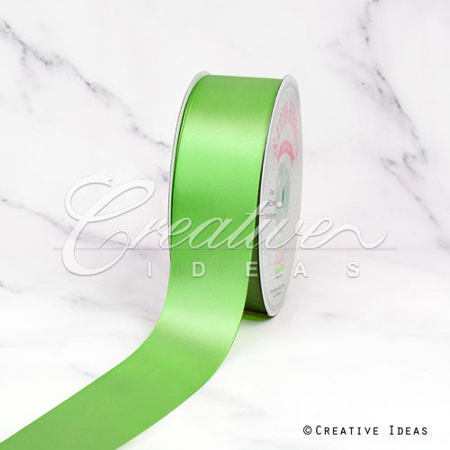 1 1/2" Single Face Satin Ribbon - 50 Yards (Apple Green)
