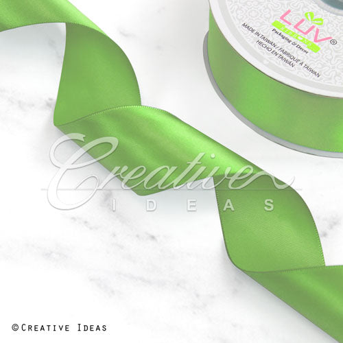 1 1/2" Single Face Satin Ribbon - 50 Yards (Apple Green)