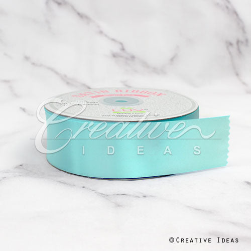 1 1/2" Single Face Satin Ribbon - 50 Yards (Aqua)