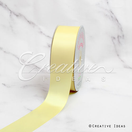 1 1/2" Single Face Satin Ribbon - 50 Yards (Baby Maize)