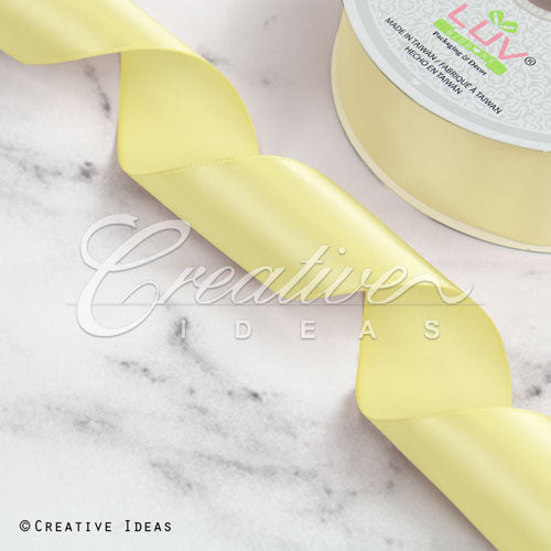 1 1/2" Single Face Satin Ribbon - 50 Yards (Baby Maize)