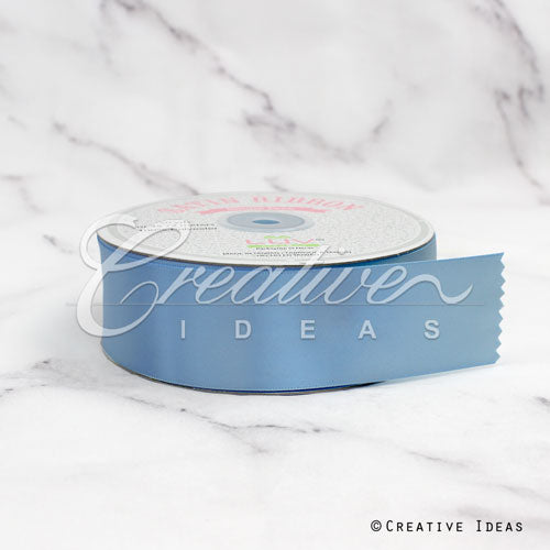 1 1/2" Single Face Satin Ribbon - 50 Yards (Blue Mist)