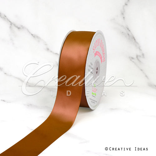 1 1/2" Single Face Satin Ribbon - 50 Yards (Copper)