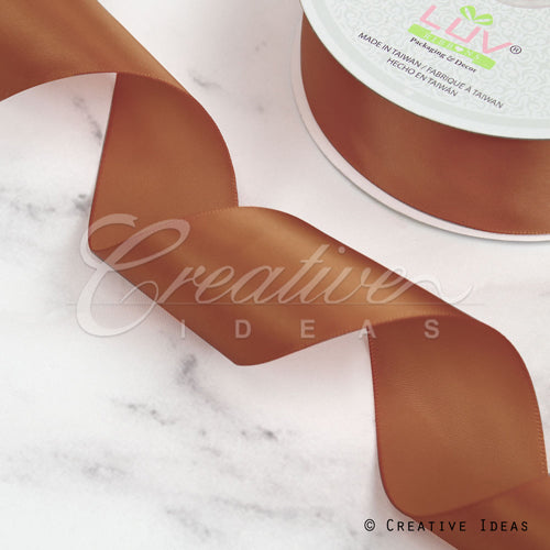 1 1/2" Single Face Satin Ribbon - 50 Yards (Copper)
