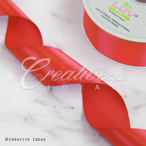1 1/2" Single Face Satin Ribbon - 50 Yards (Coral)