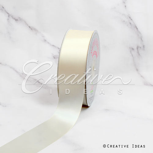 1 1/2" Single Face Satin Ribbon - 50 Yards (Ivory)