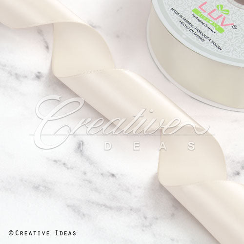 1 1/2" Single Face Satin Ribbon - 50 Yards (Ivory)