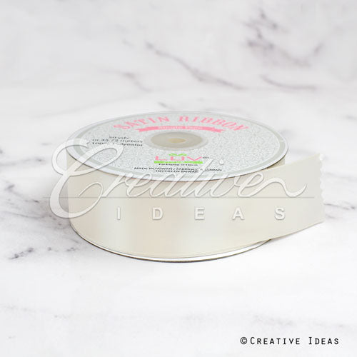 1 1/2" Single Face Satin Ribbon - 50 Yards (Ivory)