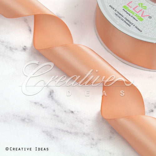 1 1/2" Single Face Satin Ribbon - 50 Yards (Light Peach)