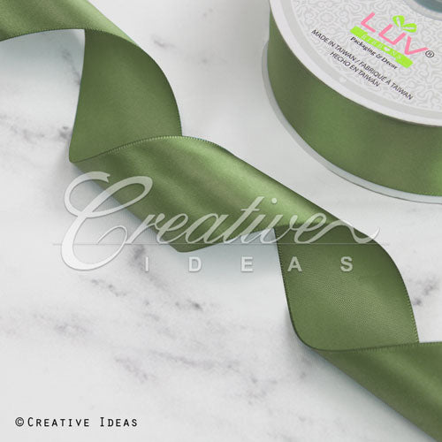 1 1/2" Single Face Satin Ribbon - 50 Yards (Moss Green)