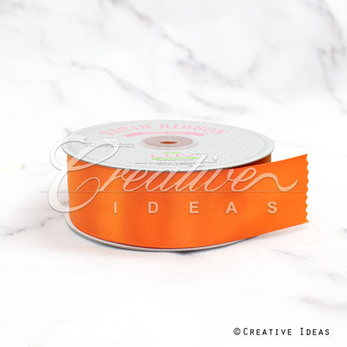 1 1/2" Single Face Satin Ribbon - 50 Yards (Orange)