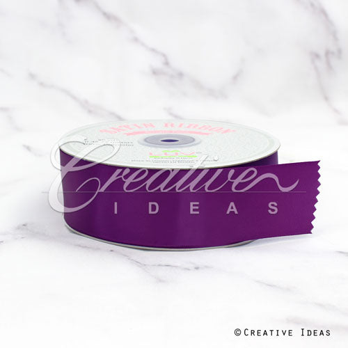 1 1/2" Single Face Satin Ribbon - 50 Yards (Plum)